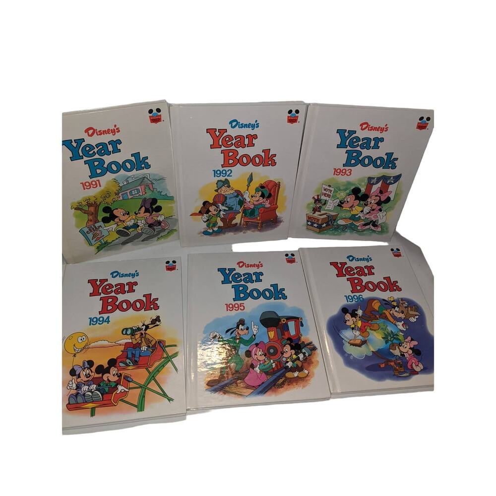 Lot 6 Vintage Disney's Year Book HC Books 1991 - 1996 Children's Collectible